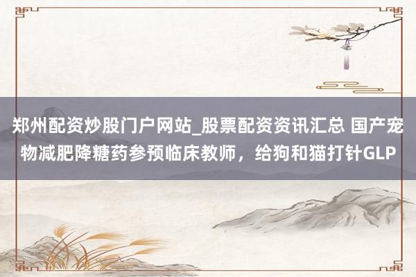 郑州配资炒股门户网站_股票配资资讯汇总 国产宠物减肥降糖药参预临床教师，给狗和猫打针GLP