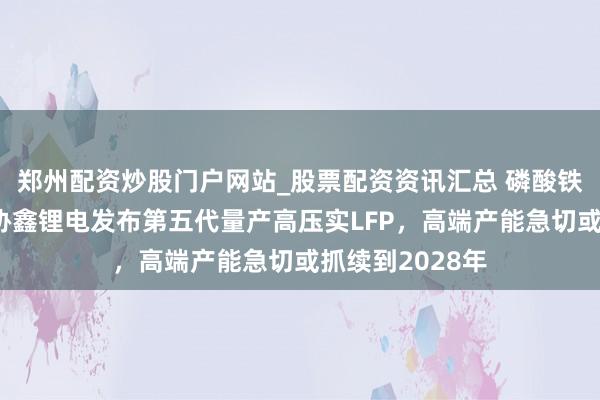郑州配资炒股门户网站_股票配资资讯汇总 磷酸铁锂订单爆了！协鑫锂电发布第五代量产高压实LFP，高端产能急切或抓续到2028年